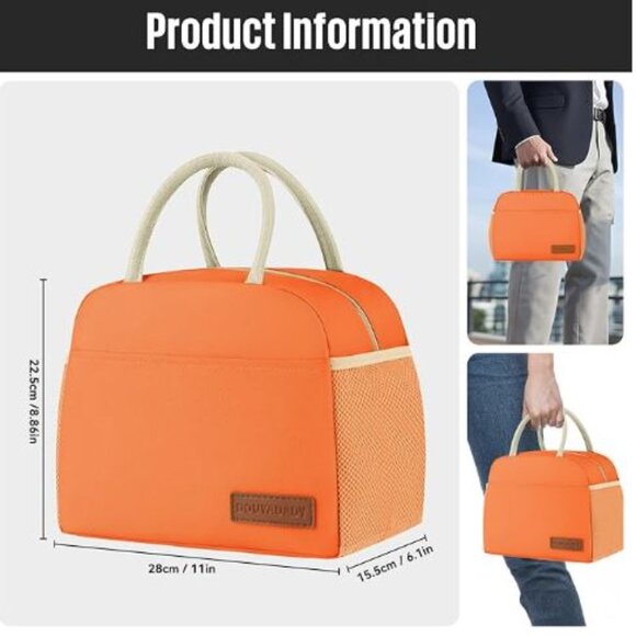 Insulated Lunch Bag Women/Men Lunch Box Fall School Autumn - Picture 4 of 8